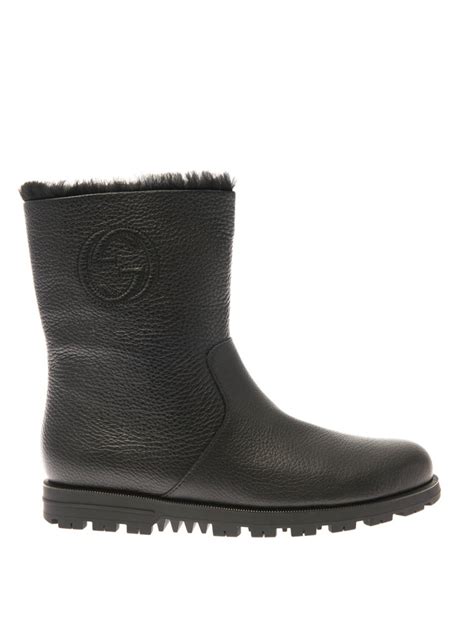 gucci meguro fur lined boots|gucci signoria ankle boots.